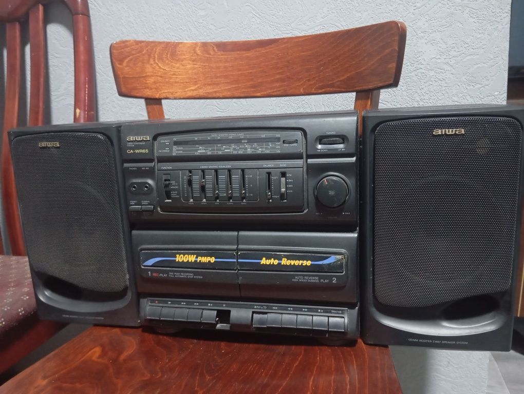 Aiwa магнитофон двухкасетный японский