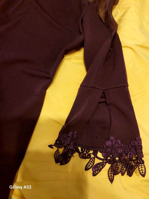 Rochie elegantă din triplu voal ,nouă ,culoarea mov lila.