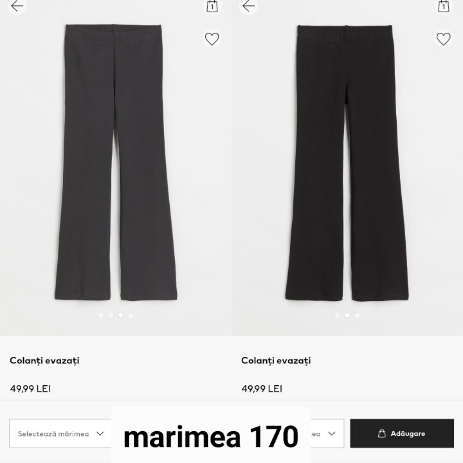 Pantaloni evazati si blugi H&M, marimea 164 si 170