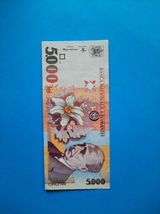 Bacnota 5000 lei, 1998, noua