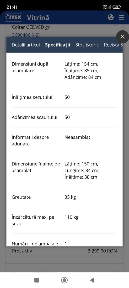 Canapea 2 locuri