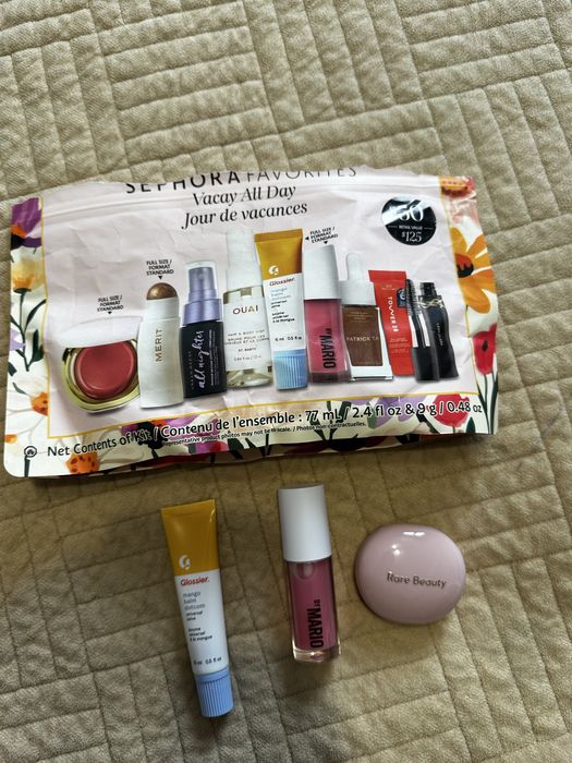 Sephora glossier rare beauty make up by mario huda beauty