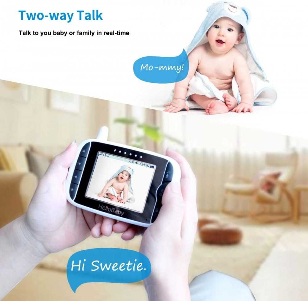 Hello Baby Monitor HB65 Night Vision auto tracking 2 way talk NOU