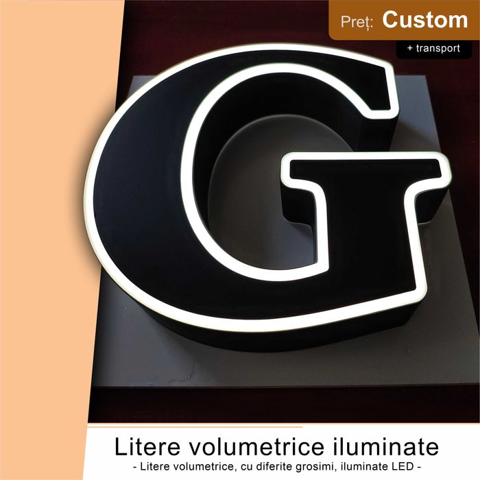 Litere volumetrice, simple sau iluminate LED. Reclame luminoase