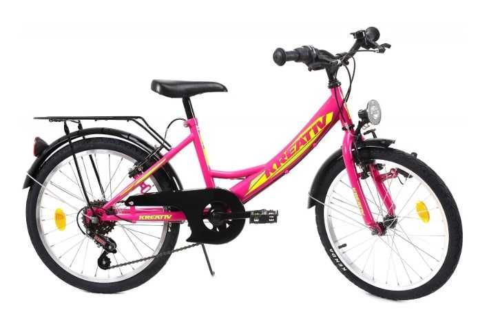 Bicicleta copii roz DSH Kreativ, City Wave Girl, Otel, 24"