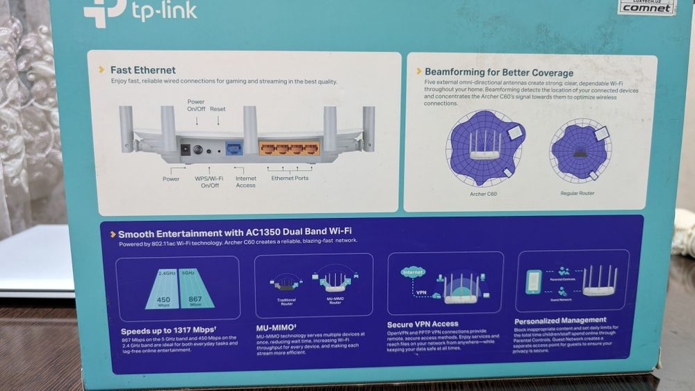 Роутер Tp link 2,4 Гц ва 5 Гц частоталик. 5 та антеналик