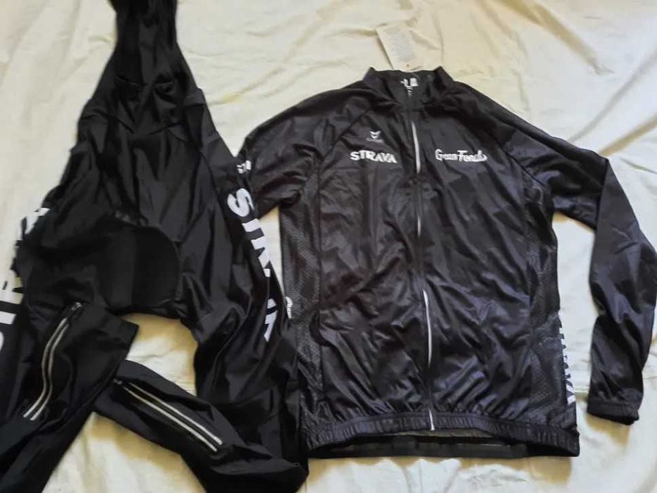 Echipament ciclism iarna Strava negru bluza sau pantaloni gros NOU