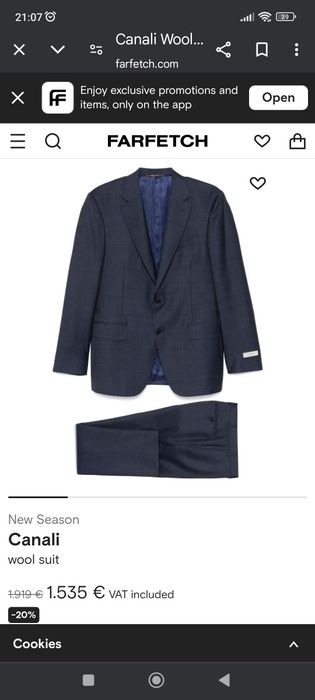 Vând costum haine "Canali"