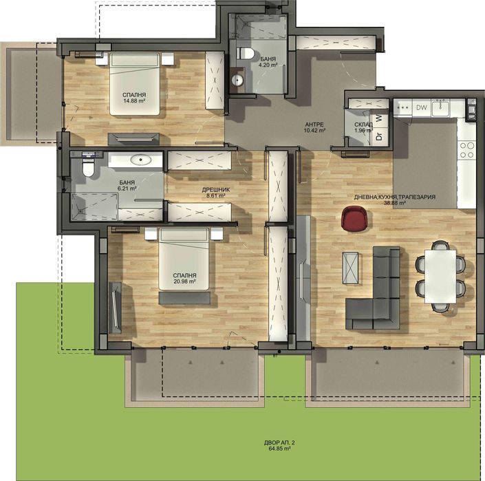 Тристаен за продажба в ж.к. Драгалевци