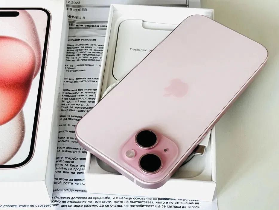 Iphone 15 128GB Pink Отличен! Гаранция Гаранция