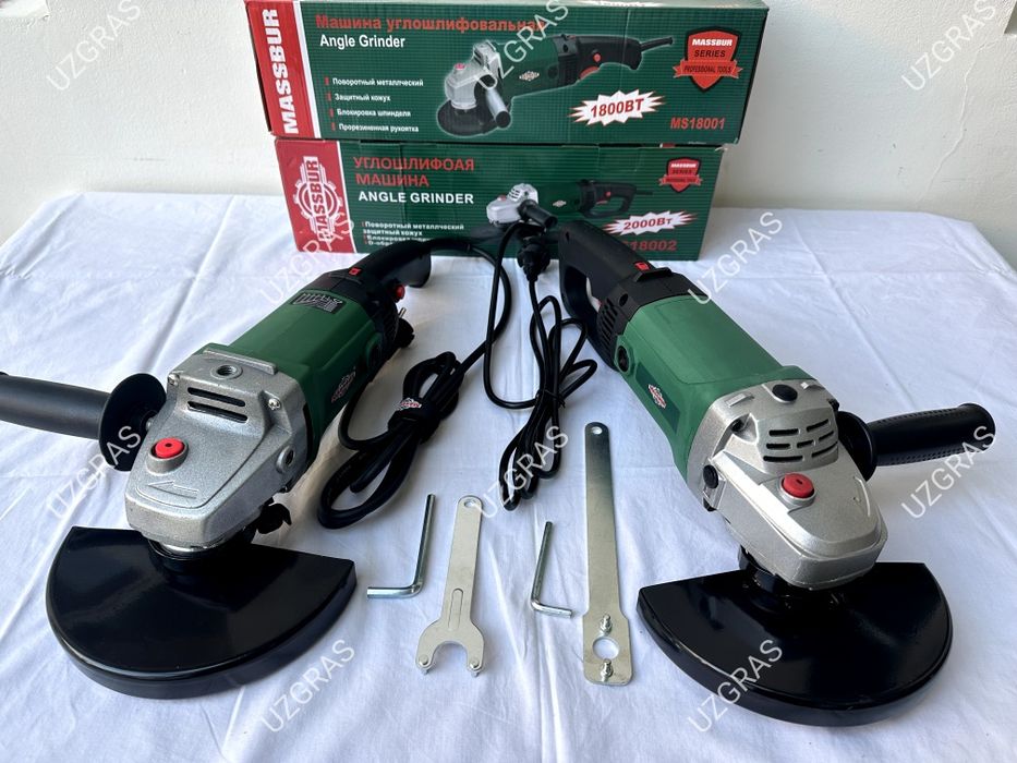 2в1 комплект вместе болгарка 180 + болгарка 180 оригинал MASSBUR новый