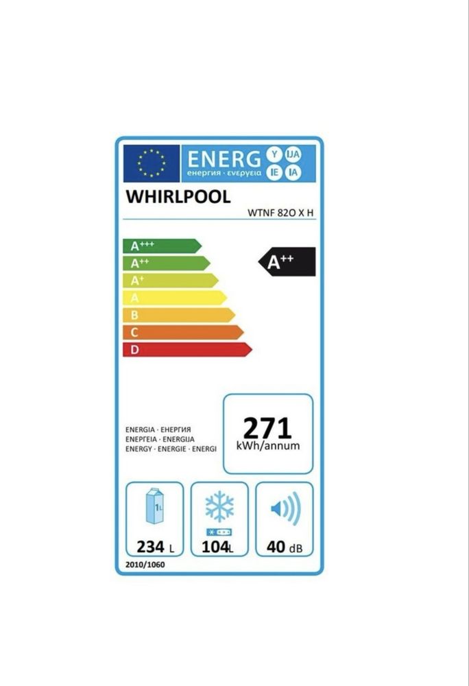 Хладилник с фризер Whirlpool WTNF 82O X H, клас А++