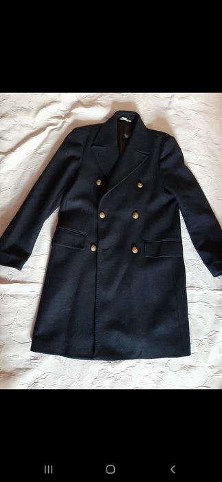 Palton Zara Italian Premium Wool,model Balmain 100% lână,L 42