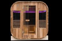 Saună pătrată cu infraroșu 3–4 persoane, tei termotratat