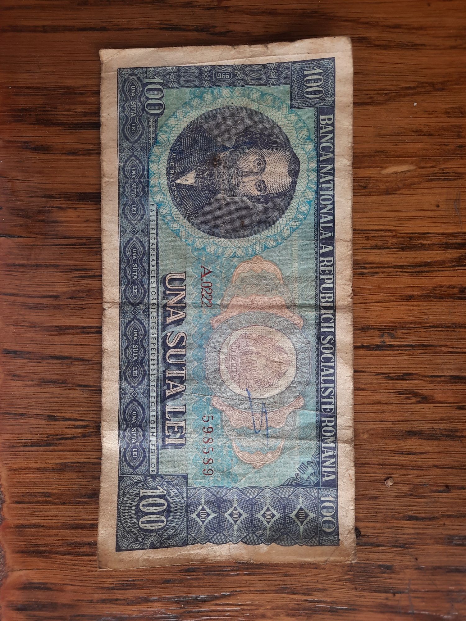 Bancnota Nicolae Balcescu 1966