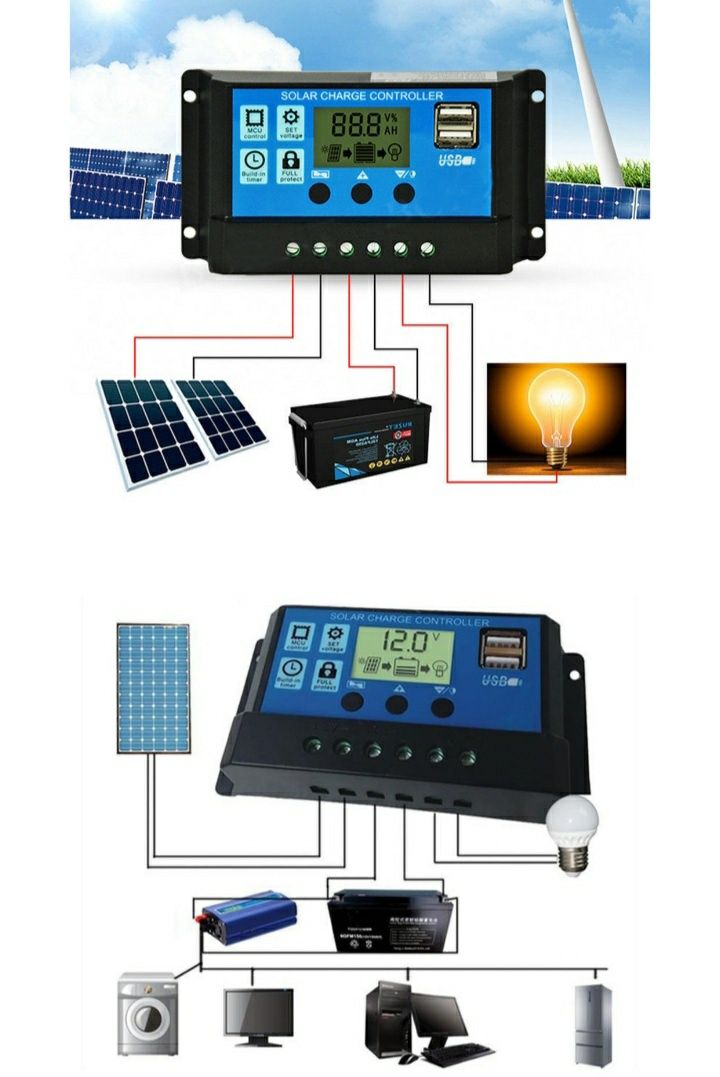 Pwm controller regulator incarcare panou fotovoltaic rulota