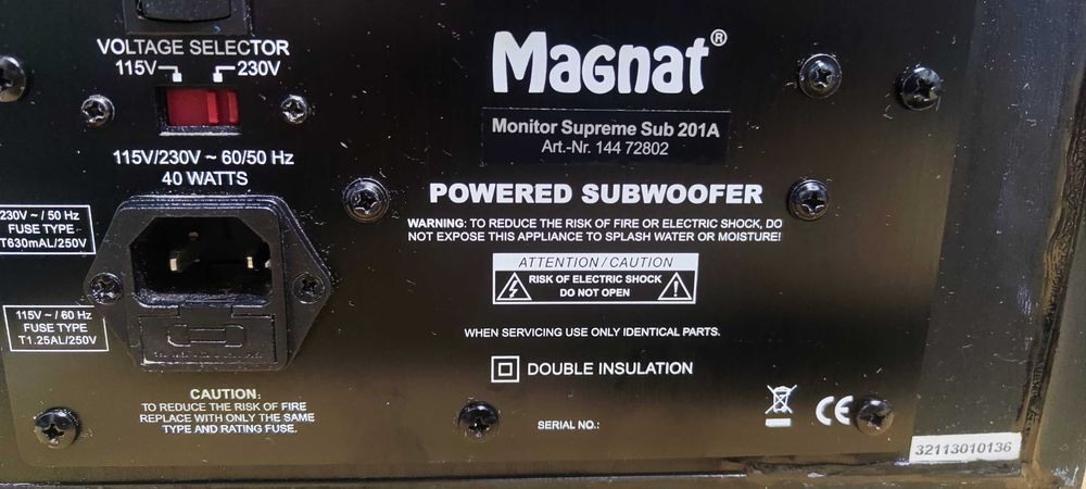 Subwoofer Activ Magnat Monitor Supreme Sub 201A Statie Interna pt El