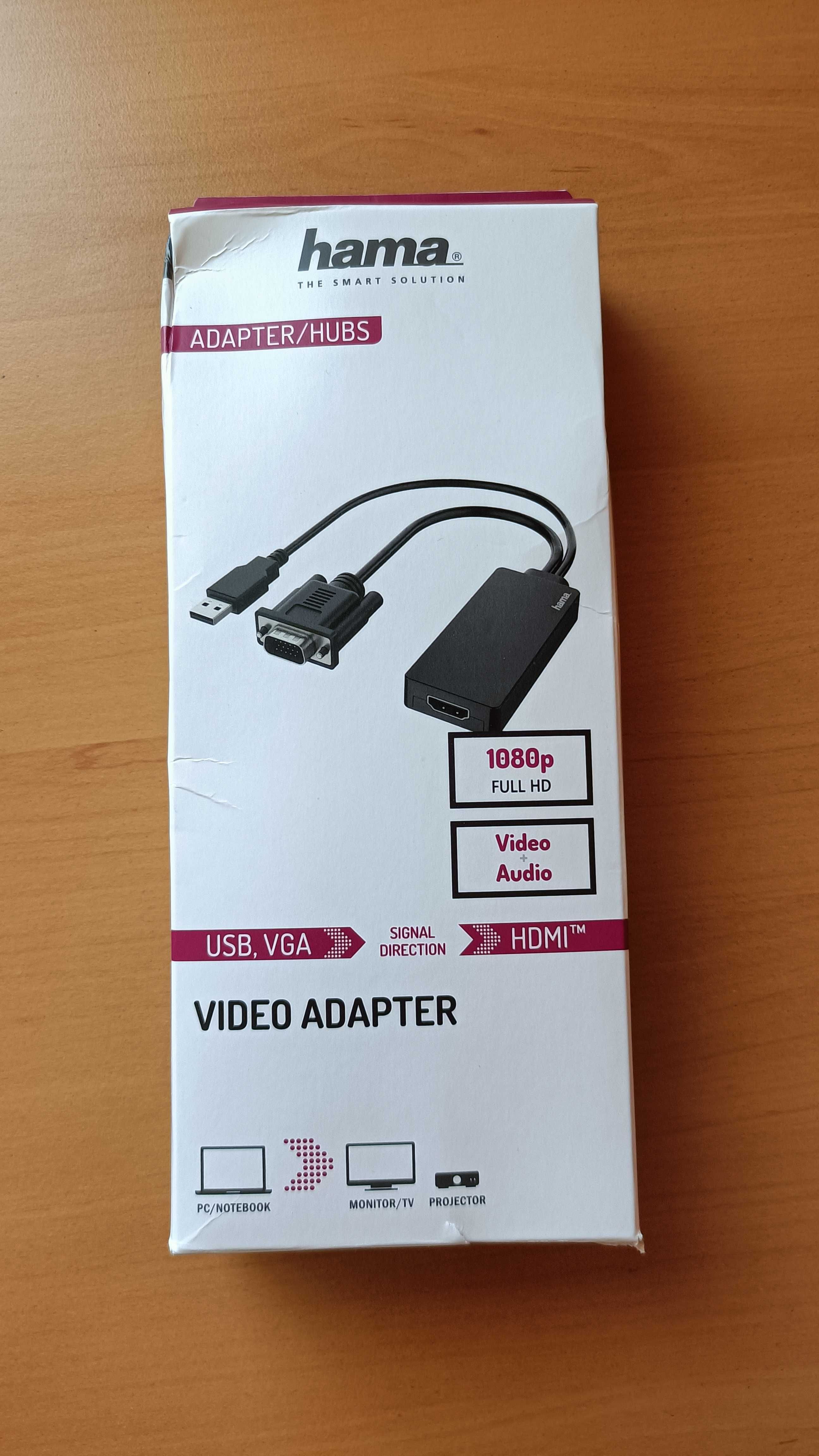 Adaptor Video Hama, Mufa VGA + USB - Mufa HDMI, Full HD 1080p