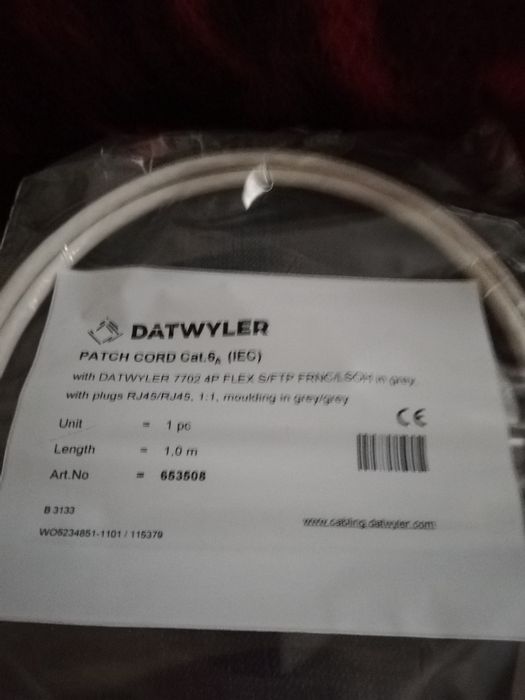 Patch cord utp cat 6 Corning si Datwyler