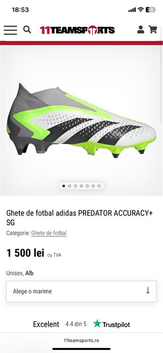 Ghete de fotbal adidas PREDATOR ACCURACY+ SG marimile 42 si 44