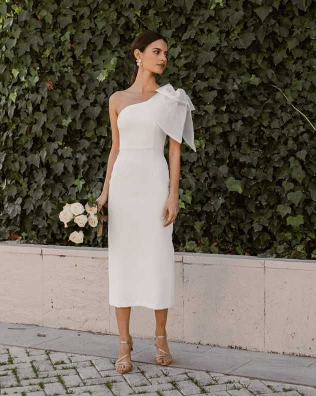 Rochie Cununie Civila, din Satin, noua, cu eticheta