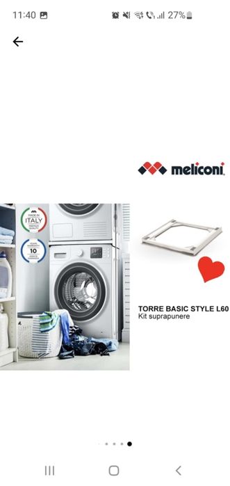 kit universal de suprapunere masina de spalat și uscător de rufe