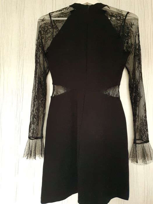 Rochie neagra ocazie cu dantela 36