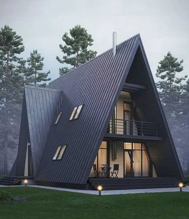 Case modulare pe structura metalica, cabane tip A la cheie