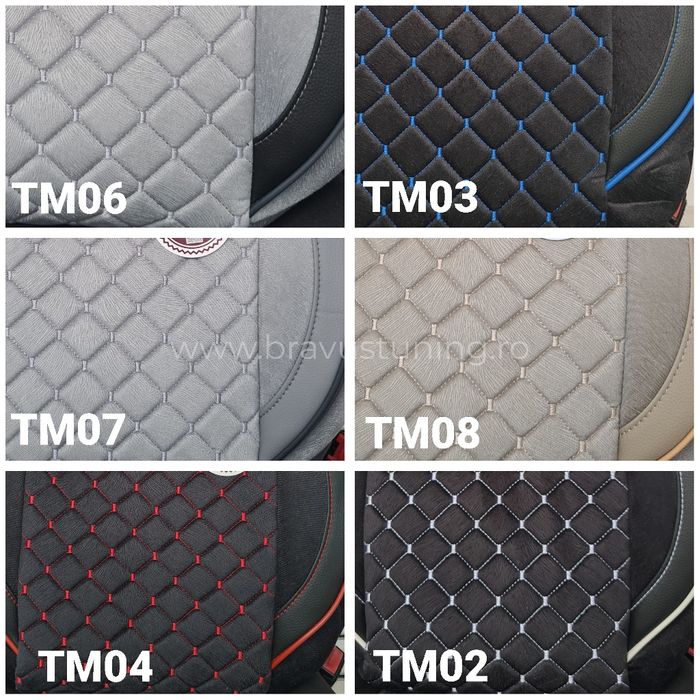 Huse scaun auto PREMIUM Touran 5 locuri individuale ALCANTARA