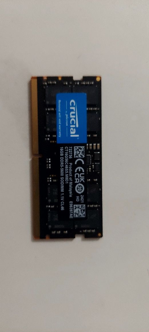 Оперативная память Crucial CT16G56C46S5 16 Гб DDR5-5600 SODIMM