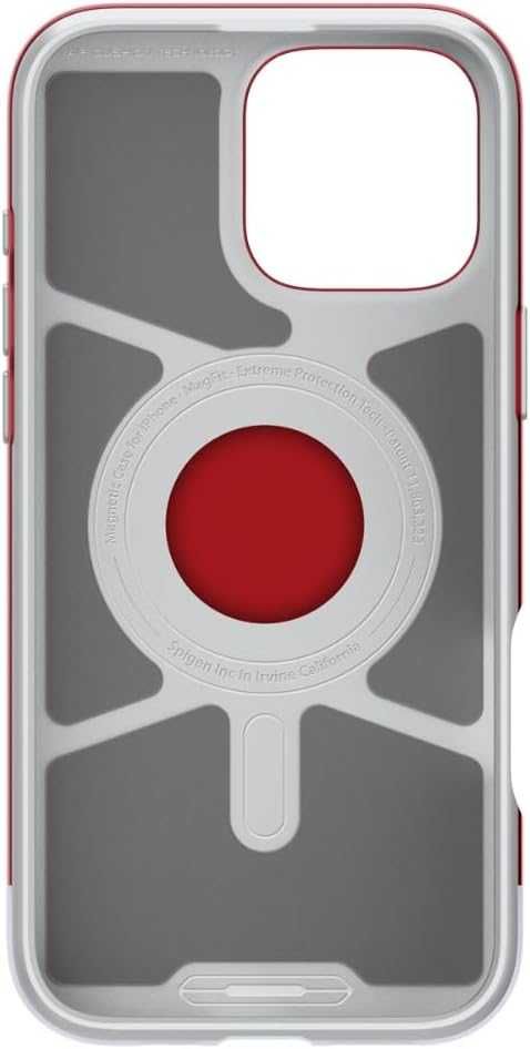 Калъф Spigen Classic C1 MagFit за iPhone 16 Pro, рубинено червен