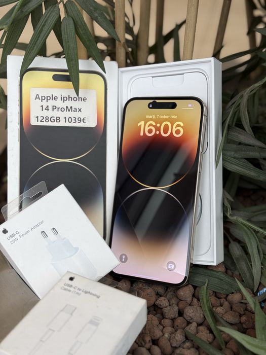 iPhone 14 PRO MAX Gold-128GB-Neverlocked-Accesorii Originale