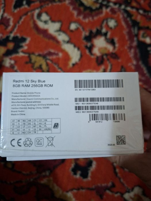 Redmi 12 toza telefon qirilgan joyi vapshi yoq karopka dakument
