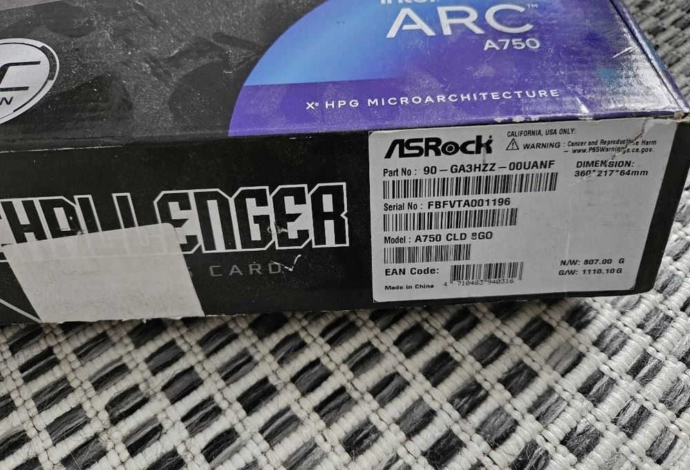 Intel arc a750 8gb Asrock