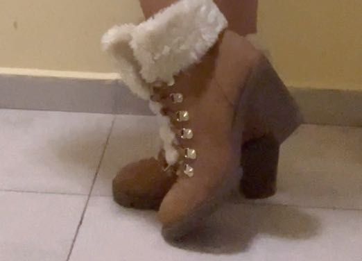 Дамски боти ботуши обувки ток GUESS бежови кафяви бели зима есен 37-38