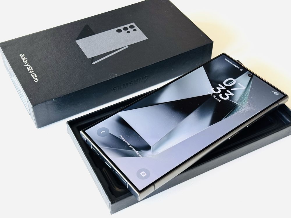 НОВ! Samsung S24 Ultra 256GB Titanium Black Гаранция 1 година