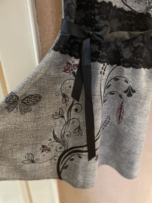 сива рокля с дантела на кръста-1 пъти обличана