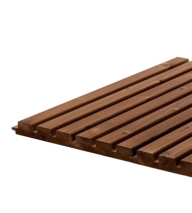 Lambriu tip riflaj din pin termotratat, triple shadow