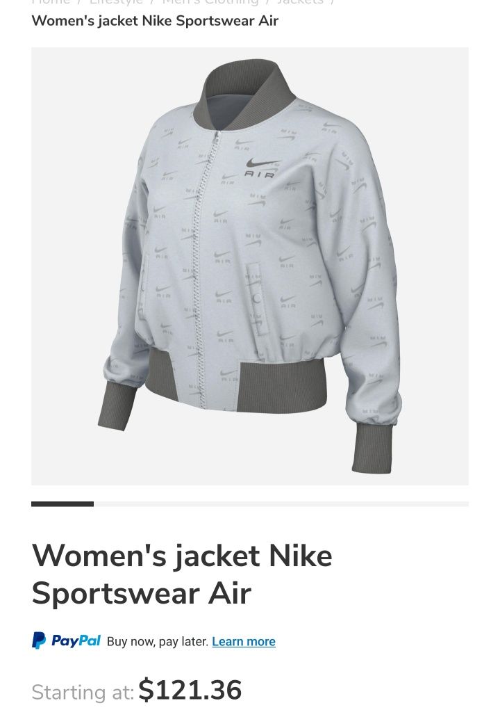 Geaca Nike Air Pure Platinum Bomber Jacket Therma-Fit Satin