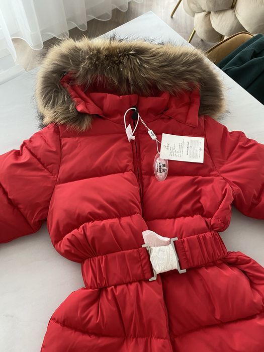 Salopeta / combinezon puf de gasca + blana naturala