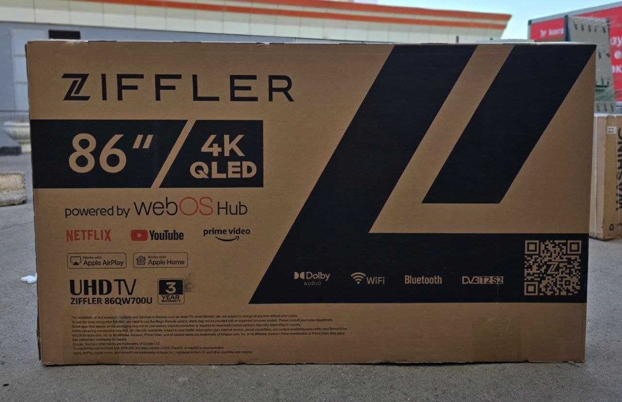 Телевизор ZIFFLER 55/65/75/86/100 4K SMART webOS Mini LED QLED OLED