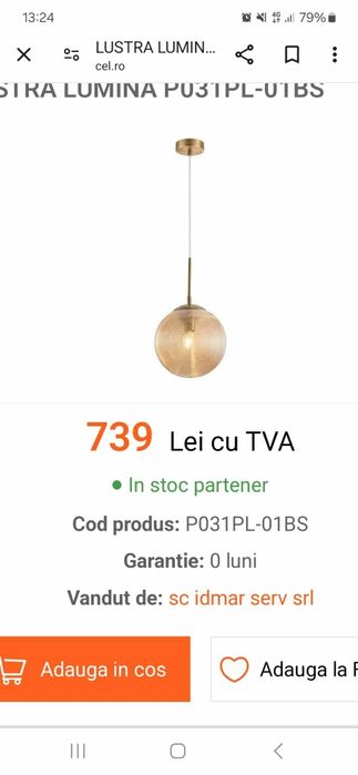 Lustra Maytoni Modern Lumina Brass, 1xE27, 60W