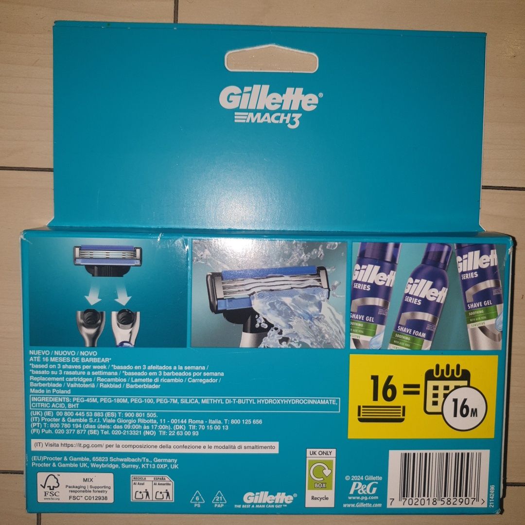 Set  16 rezerve Gillette Mach3 sigilat
