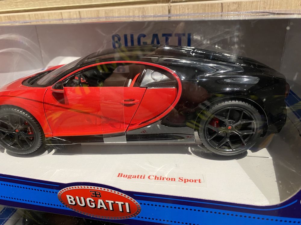 BBURAGO BUGATTI CHIRON Sport roșu/negru machetă auto scara 1:18