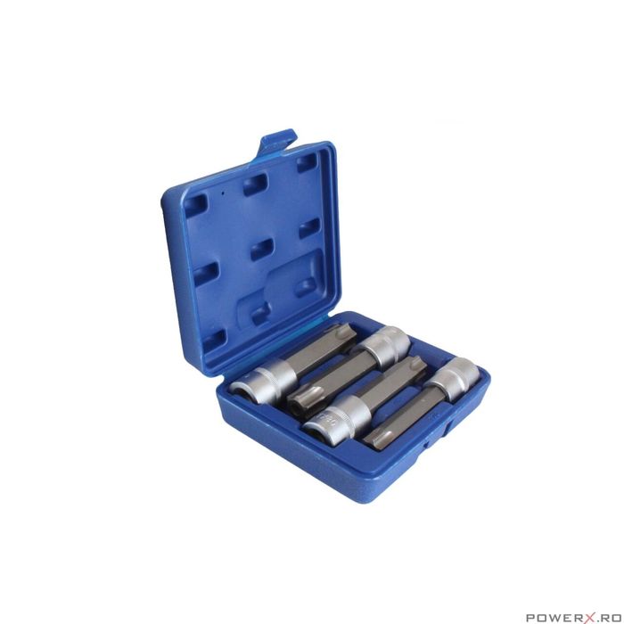 Set 4 chei biti torx TX70, TX80, TX90, TX100, 1/2", 100 mm, Asta