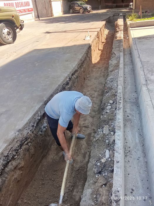 Земляные работы копка траншеи