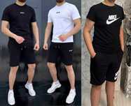 Нови модели мъжки екипи Nike и Boss с бяла/черна тениска и къси гащи