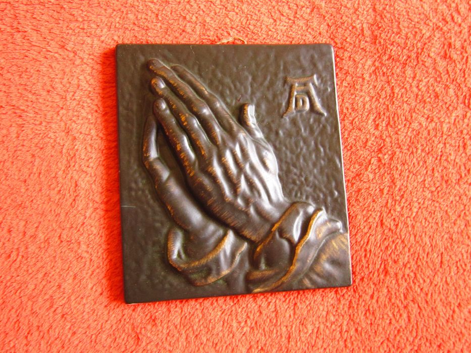 rar faianta placa ceramica porțelanată Maini de rugaciune Durer 1960