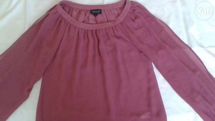 Bluza voal , culoare plamaniu (TOPSHOP)