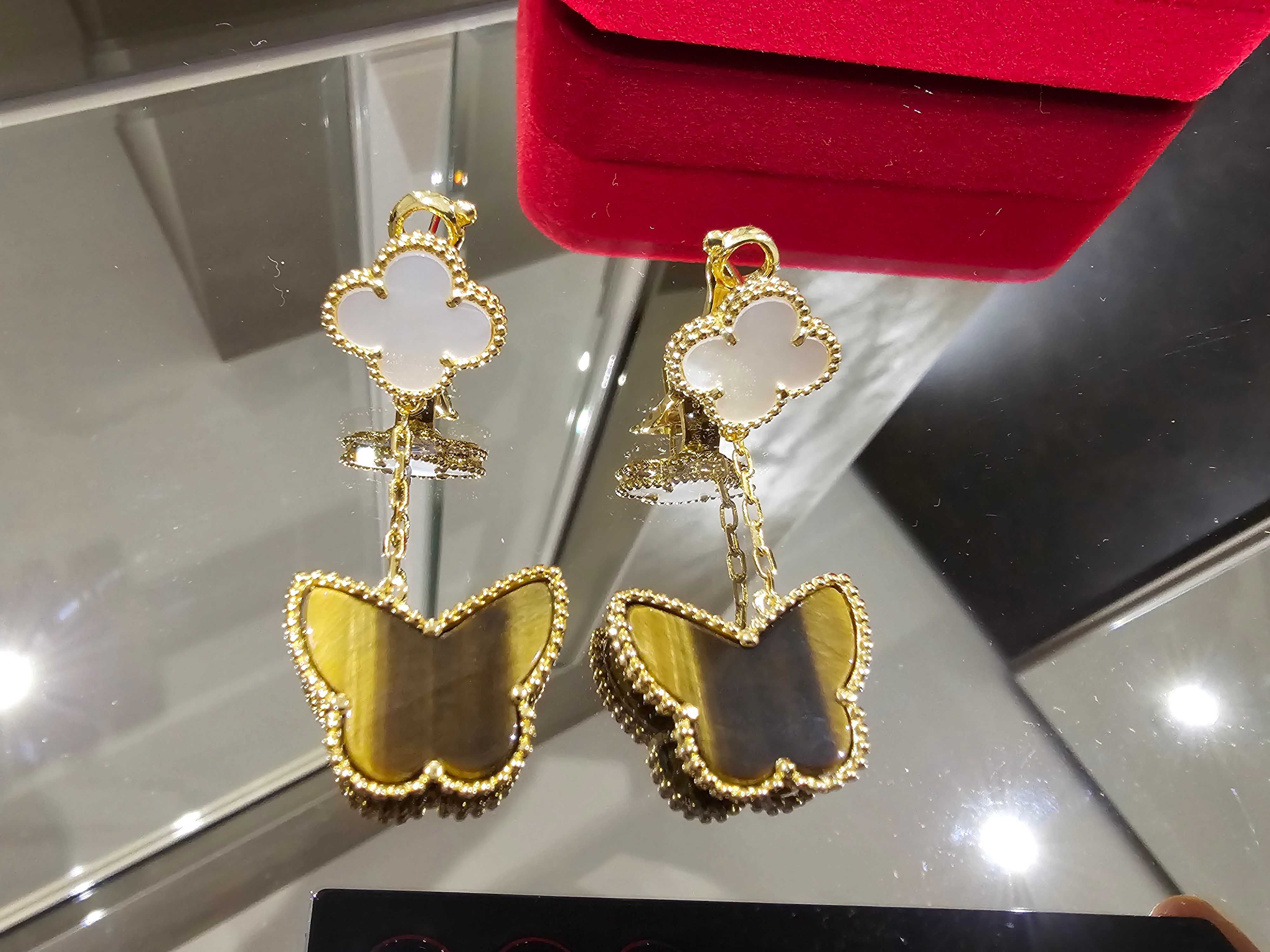 Van Cleef & Arpels VCA 2 Butterfly Clover Lucky Alhambra Дамски Обеци